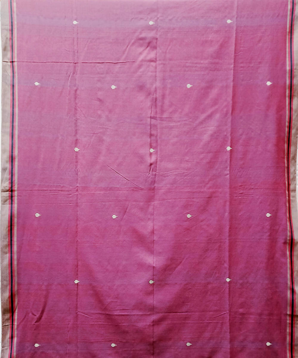 Mauve handwoven extra weft cotton saree