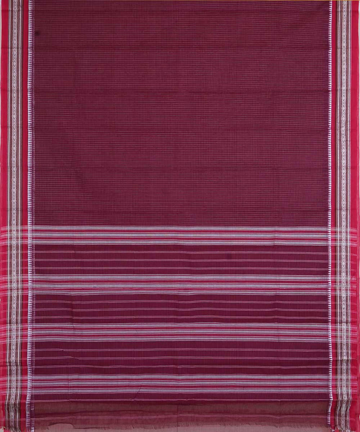 Maroon handwoven cotton narayanpet saree