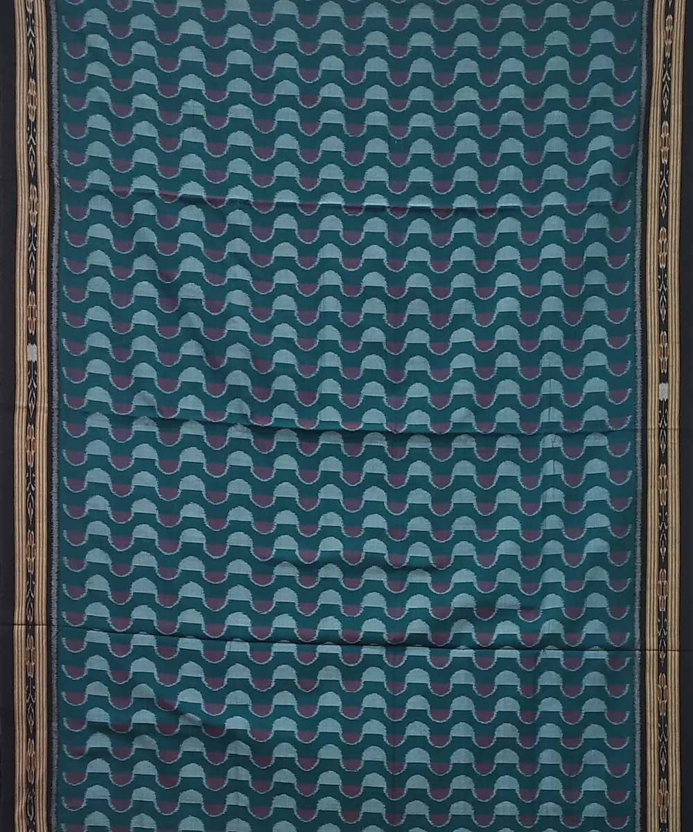 Castleton green blue handwoven cotton ikat nuapatna saree