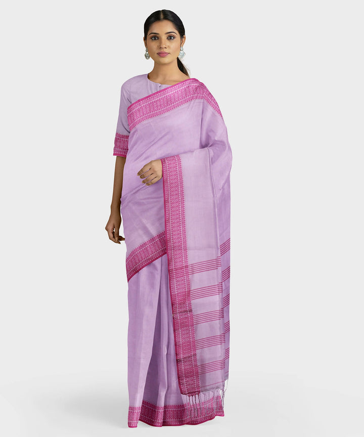 Biswa bangla handwoven pink santipuri silk saree