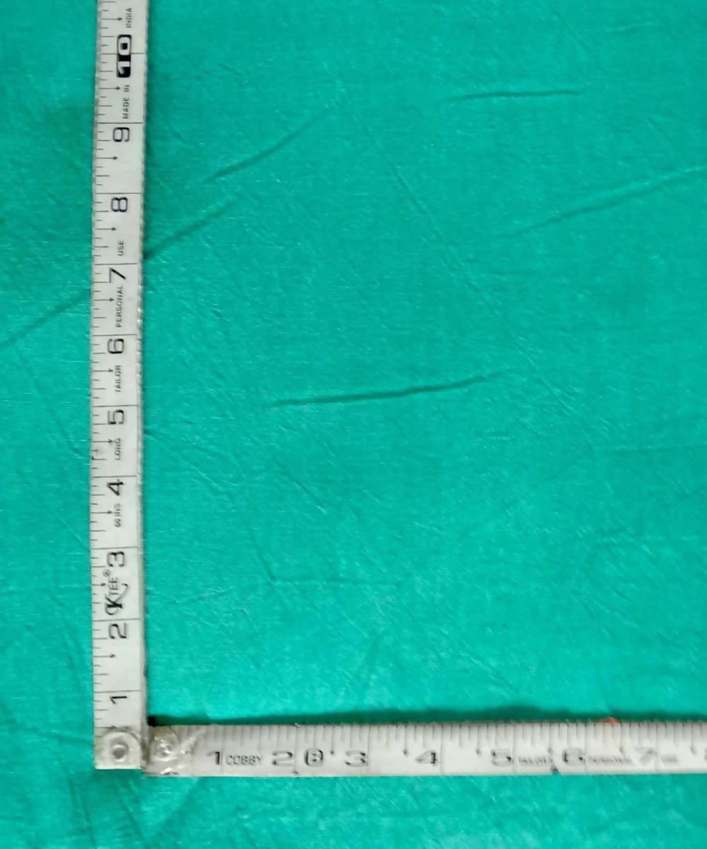 Cyan green handspun handwoven cotton fabric (2.5m per qty)