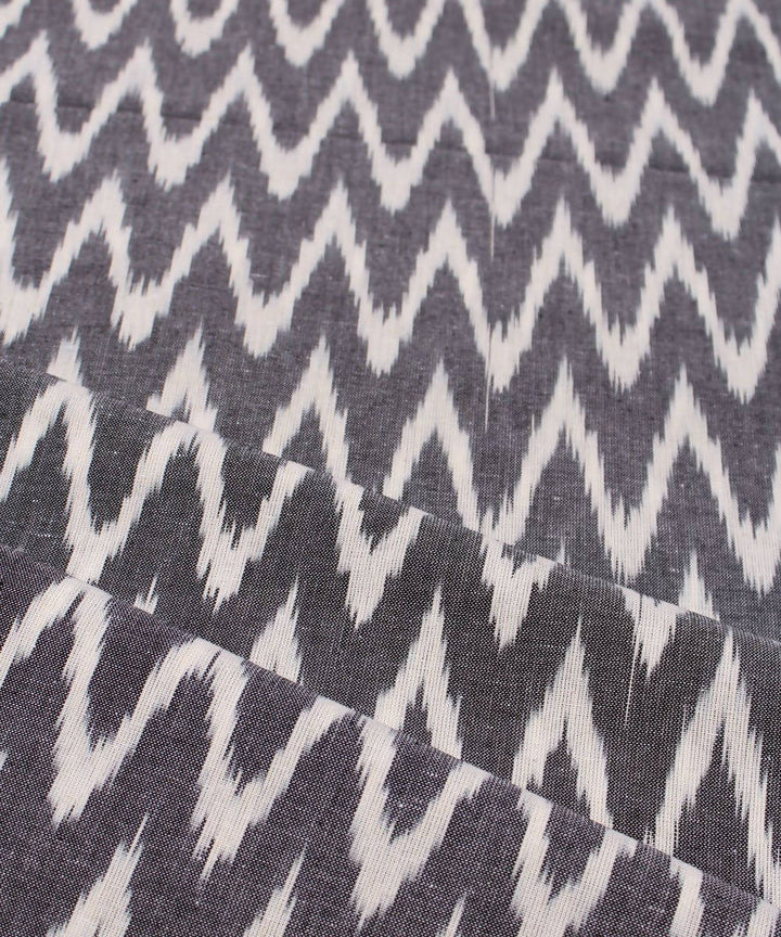 0.84m Handwoven grey and white ikat cotton fabric