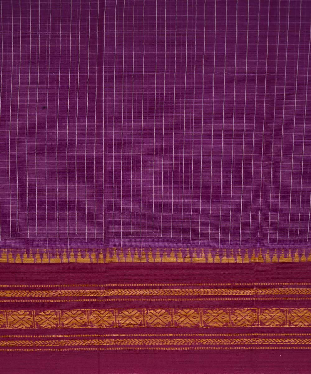 Purple handwoven cotton narayanpet saree